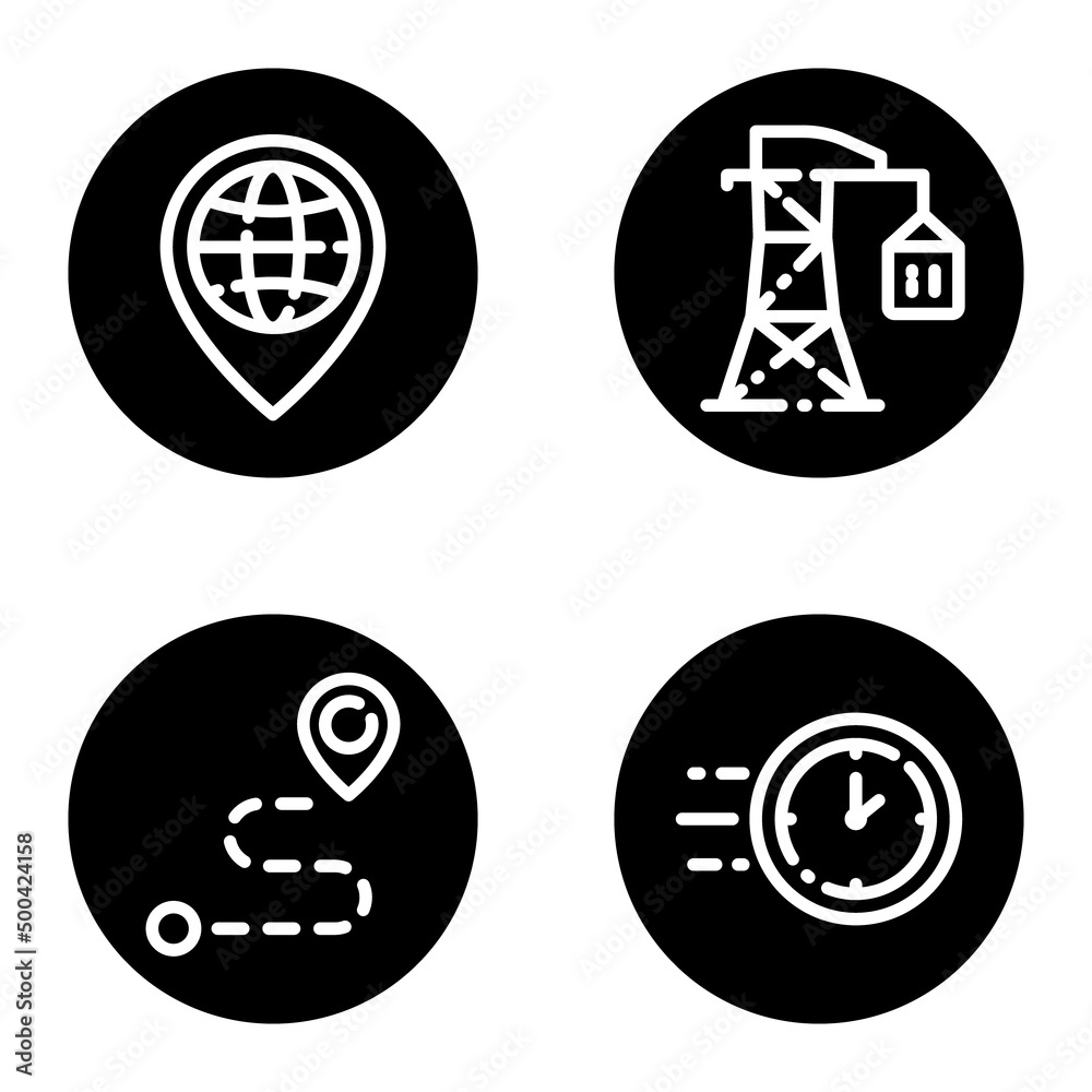 Obraz premium Delivery_glyph Flat Icon Set Isolated On White Background