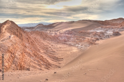 Panoramic view on Valle de la Luna. Atacama desert. Chile. South America