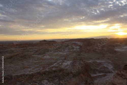 Panoramic view on Valle de la Luna. Atacama desert. Chile. South America
