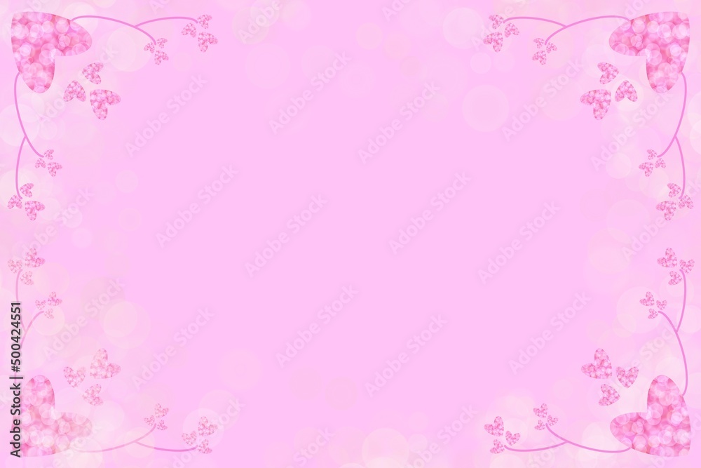 heart shaped illustration, card and bokeh on background heart shaped illustration, card and bokeh on background
