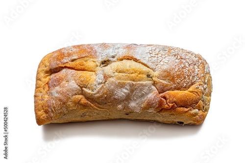 Italian ciabatta bread, with golden crispy crust