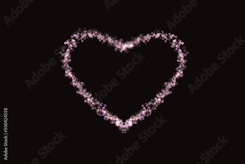heart shaped illustration  card and bokeh on background