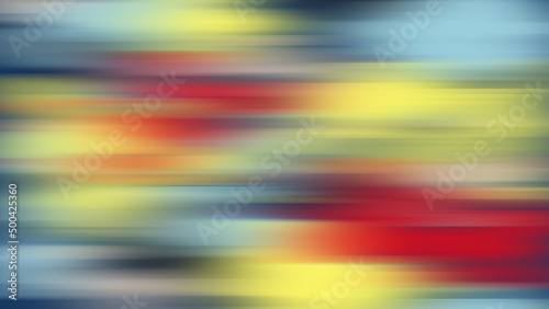 Twisted vibrant gradient blurred of red blue yellow and gray colors with smooth movement of the gradient in the frame with copy space. Abstract horizontal lines concept