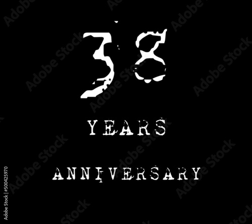 anniversary background image white letter on black background.
