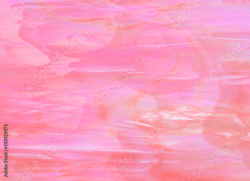 ピンクの混色がきれいな、マーブル模様のステンドグラス