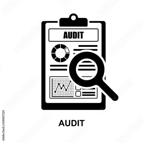 Audit icon isolated on white background vector illustration.