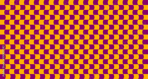 Optical illusion. Distorted chessboard