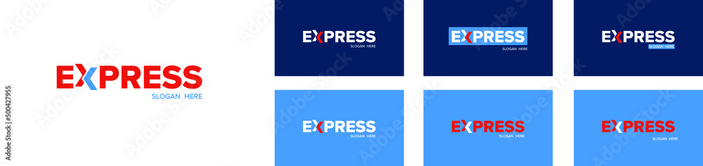 EXPRESS minimalist design Logo set . EXPRESS minimalist design Logo set .