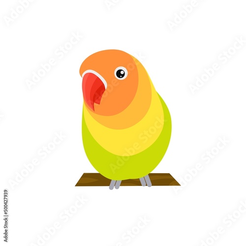Vector illustration of lovebird icon graphics. Simple and elegant colorful lovebird design. Perfect for the chirping bird club logo.