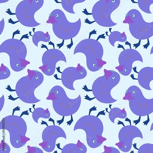 Animals seamless yellow ducks pattern for fabrics and textiles and packaging and gifts and cards and linens and kids