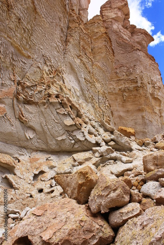 Natural sculpture rocks on a sunny day around Atacama desert , chile