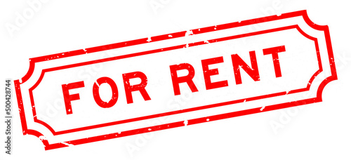 Grunge red for rent word rubber seal stamp on white background