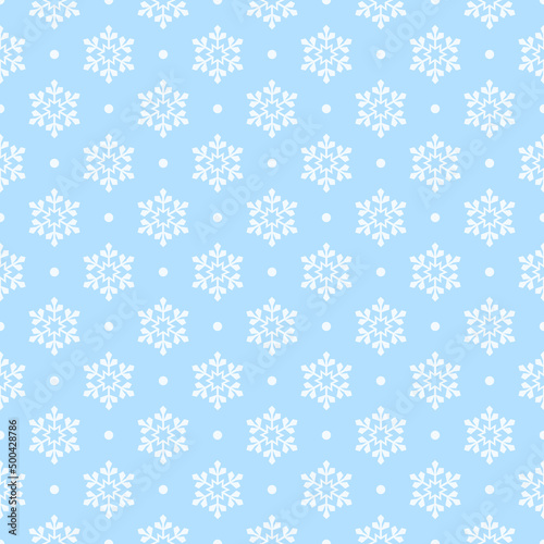 Blue seamless snowflake pattern