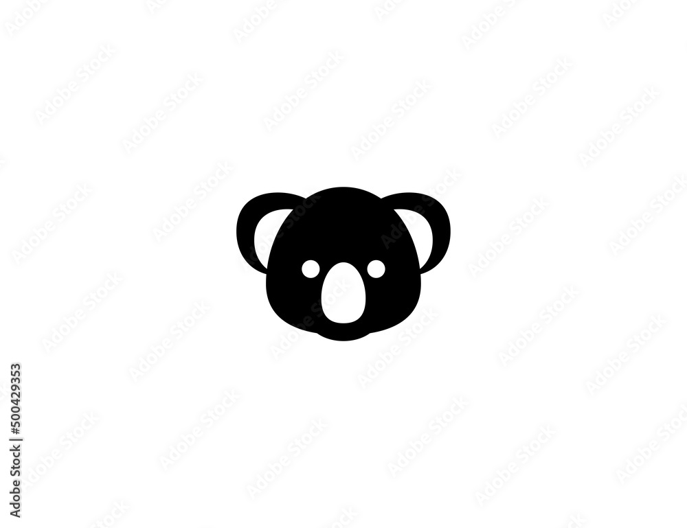 Koala vector icon. Koala bear icon. Isolated Koala face, head flat illustration