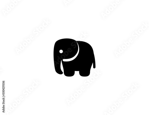 Elephant vector icon. Isolated elephant flat illustration