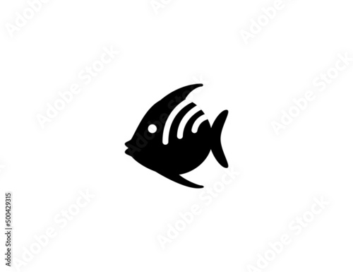 Fish vector icon. Isolated fish flat illustration