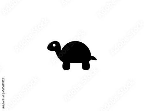 Turtle vector icon. Isolated turtle or tortoise flat illustration