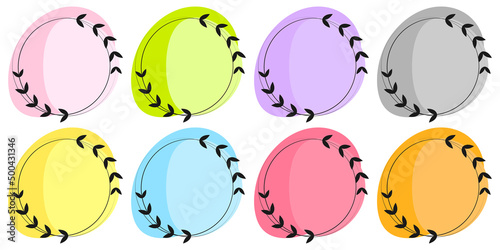 Individual elements, circle, leaves, multiple colors photo