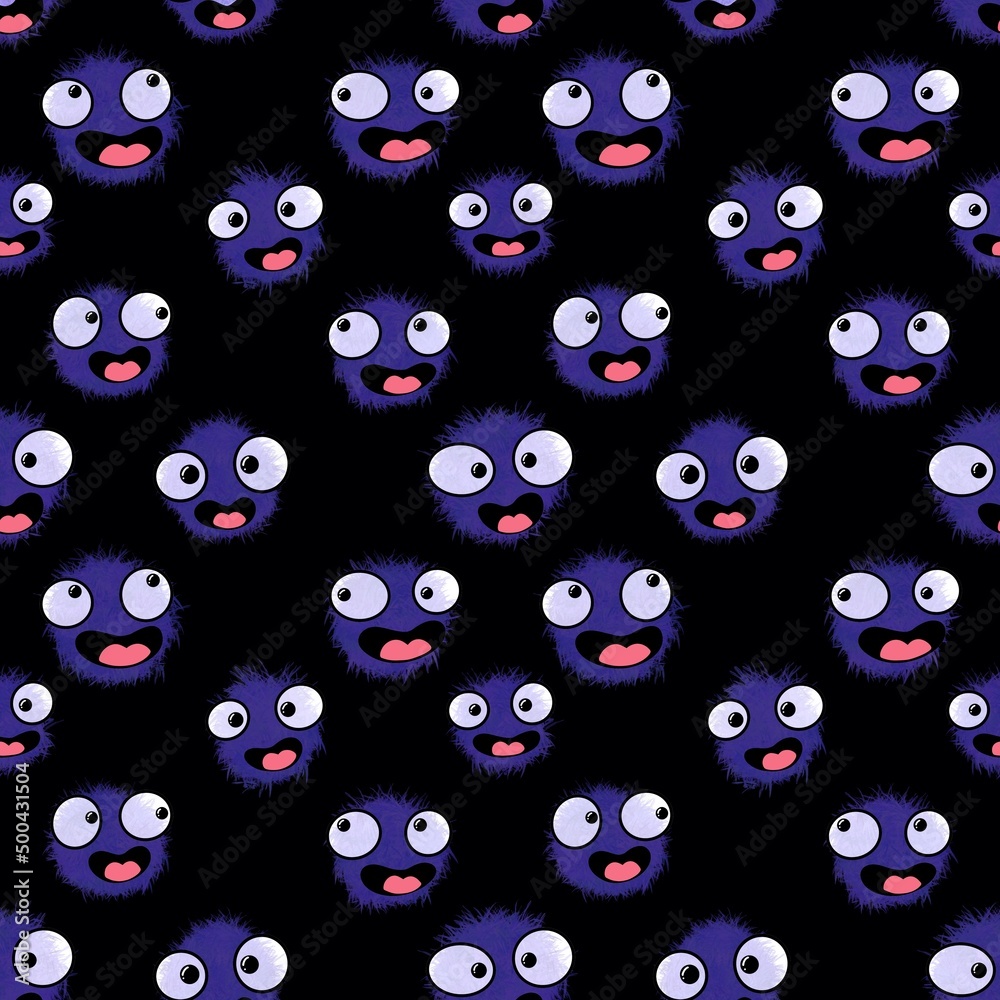 Kids seamless aliens monsters pattern for textiles and packaging and gifts and cards and linens and wrapping paper