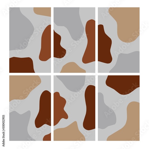 Set of modern abstract shapes aesthetic backgrounds. Minimalist abstract aesthetic background design in pastel colors suitable for banners, posters, flyers, posts or social media campaigns, etc.