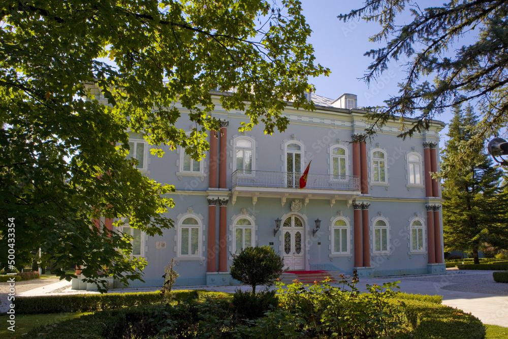 Blue Palace - official residence of the president of Montenegro in Cetinje, Montenegro Blue Palace - official residence of the president of Montenegro in Cetinje, Montenegro