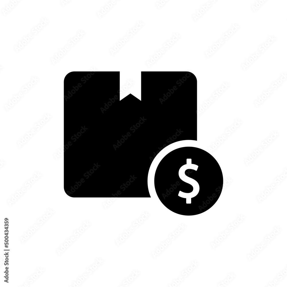Package with dollar sign icon Package with dollar sign icon