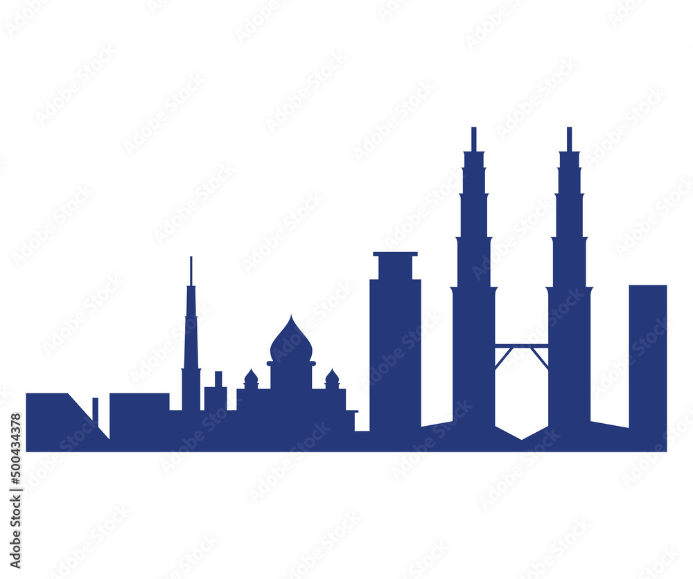 malaysia landmarks silhouettes