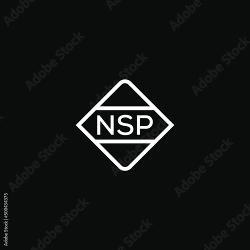  NSP letter design for logo and icon.NSP monogram logo.vector illustration with black background. photo