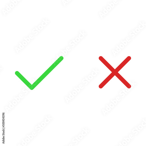 Tick and cross vector icon