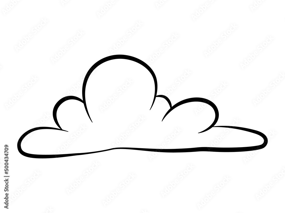 Fototapeta premium Comic style cloud element. Cloud isolated on white background.