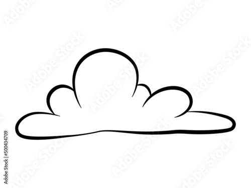 Comic style cloud element. Cloud isolated on white background.