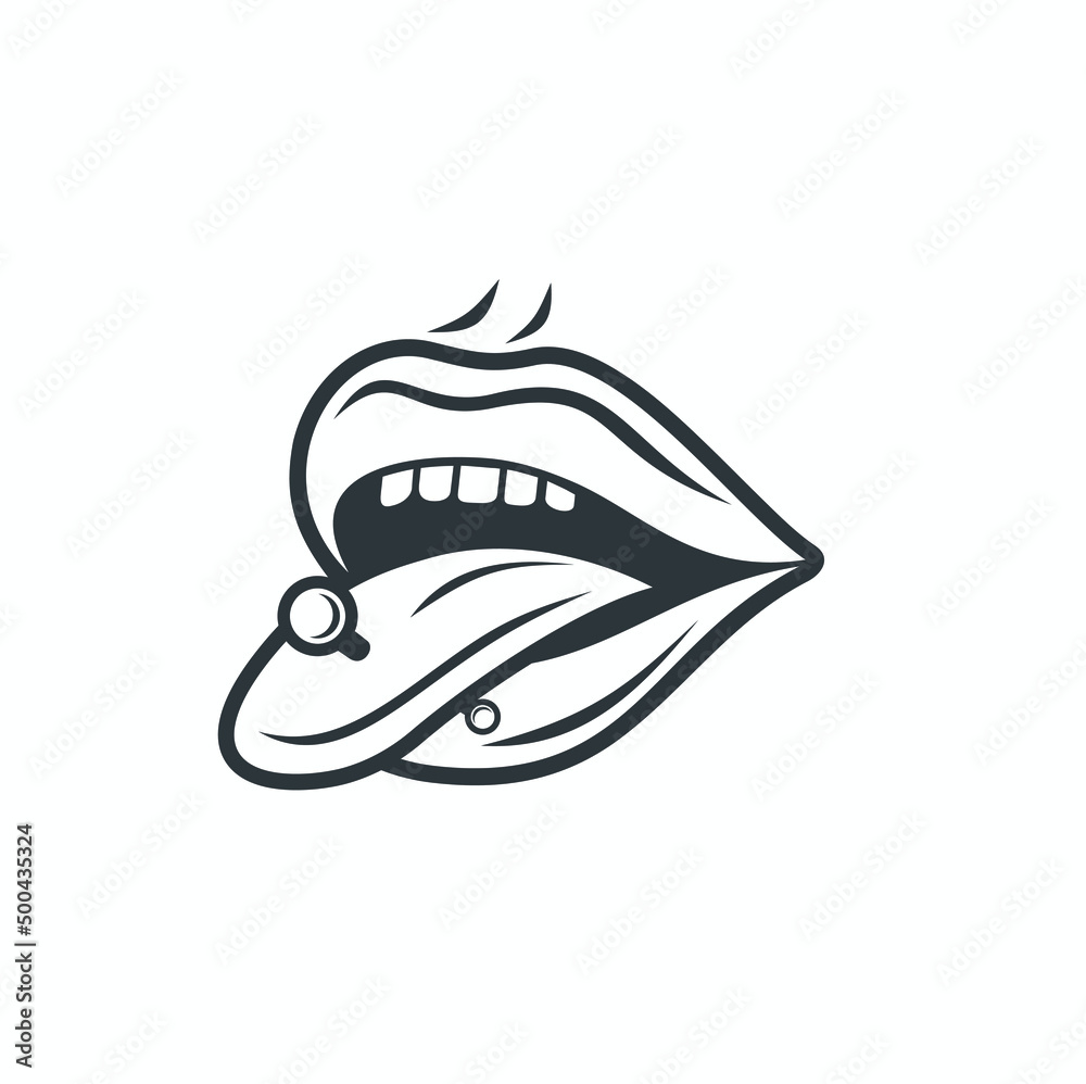 illustration of piercing shop, vector art. illustration of piercing shop, vector art.