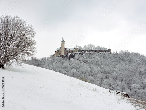 Burg Teck im Winter, Schwäbische Alb, Baden-Württemberg