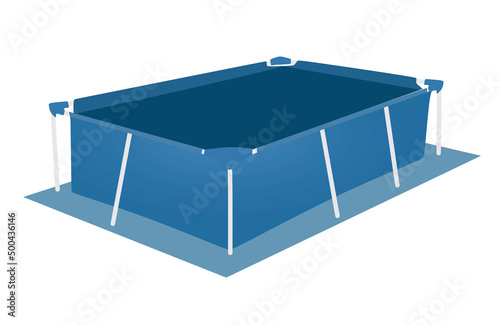 Blue outdoor pool. vector illustration