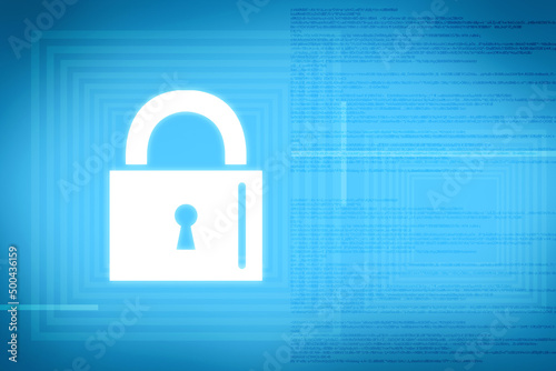 Wallpaper Mural 2d illustration Safety concept: Closed Padlock on digital background
 Torontodigital.ca