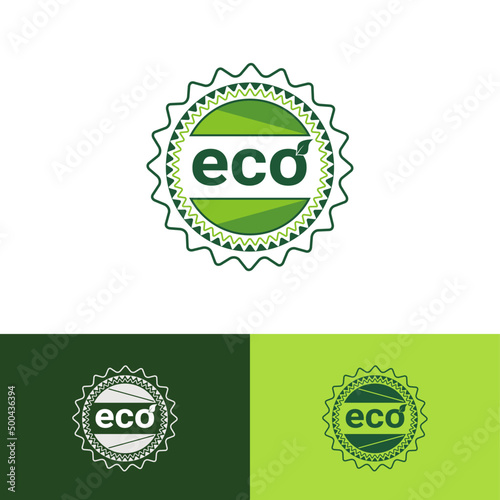Eco Leaf Label. Logos of green leaf ecology nature icon vector