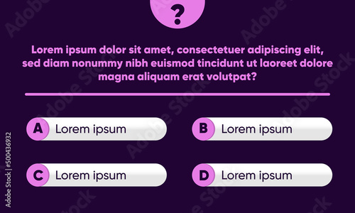 Vector template question and answers  for quiz game, exam, tv show, school, examination test. Illustration 10 eps