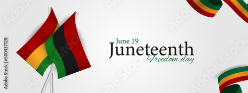 Juneteenth Freedom Day. June 19 African American Liberation Day. Black, red and green. 2022. Vector
