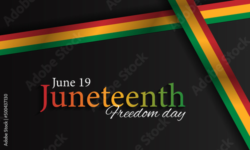 Juneteenth Freedom Day. June 19 African American Liberation Day. Black, red and green. 2022. Vector