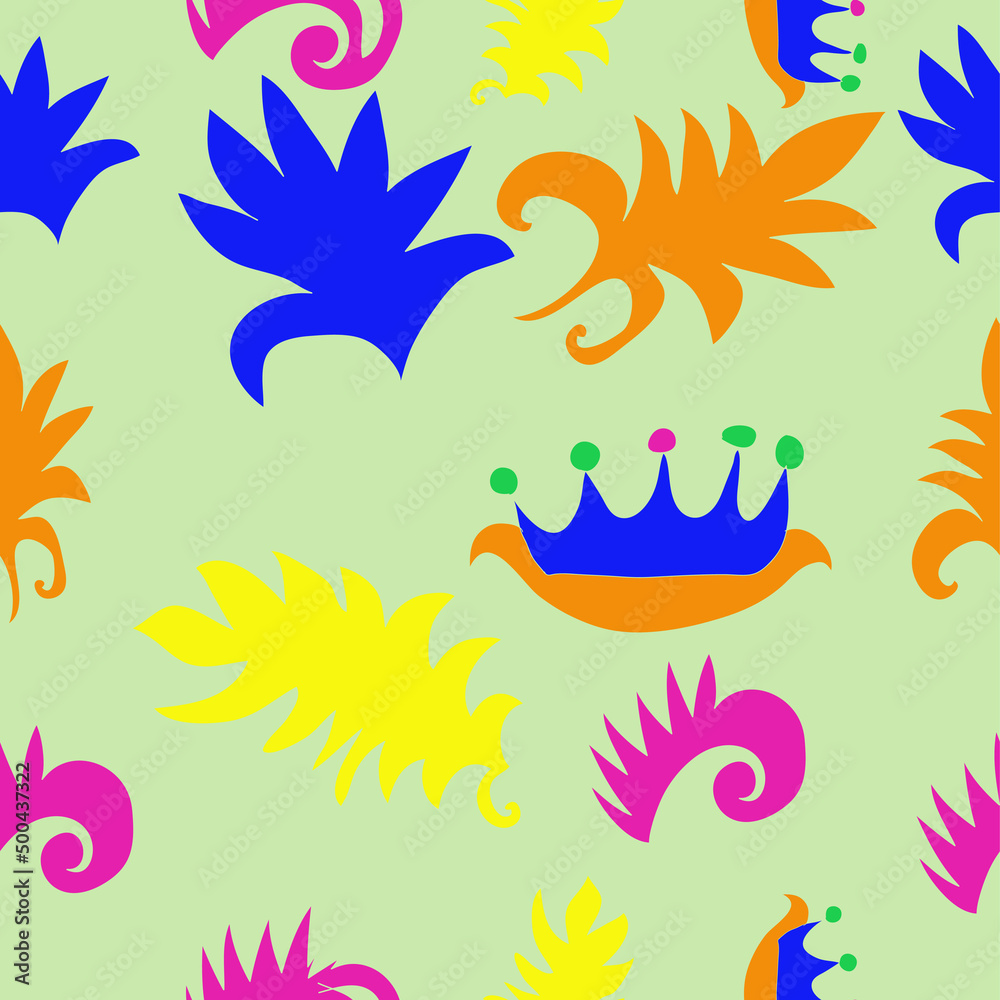 Obraz premium Seamless stylized colored floral motif . Hand drawn.