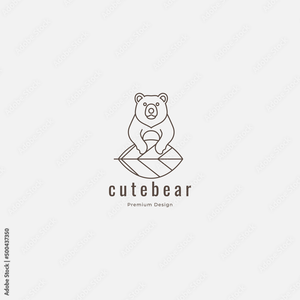 cute bear logo design vector graphic icon symbol illustration