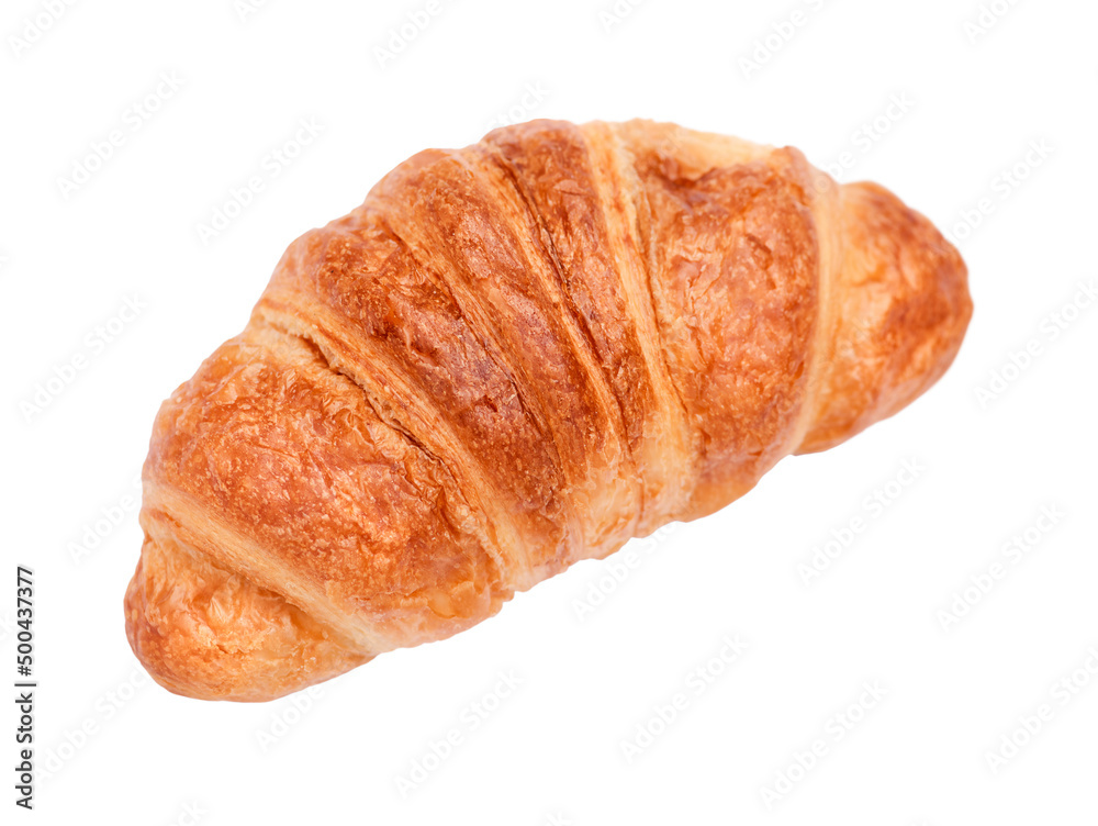 French pastry croissant one isolated on white background. French pastry croissant one isolated on white background.