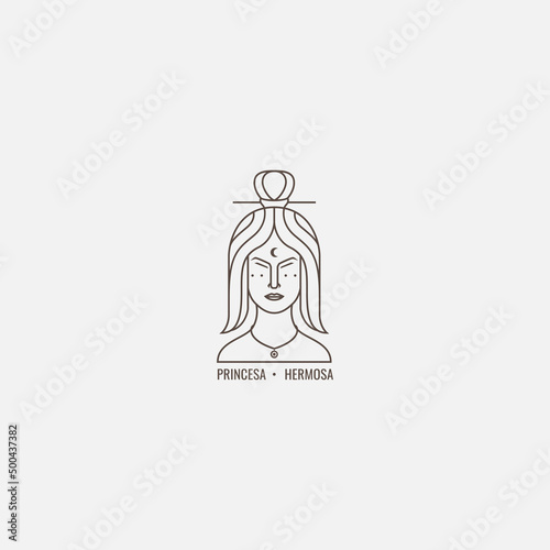 woman head beauty logo design vector graphic icon symbol illustration