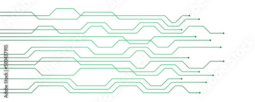 green circuit board electronics digital technology banner