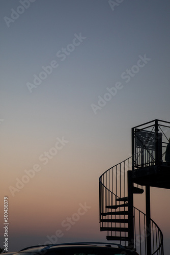 Spiral Staircase Of The Lighthouse In Old Hunstanton At Sunset