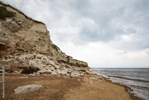 Stormy Rainclouds Over Old Hunstanton Cliffs In Norfolk © Peter Greenway