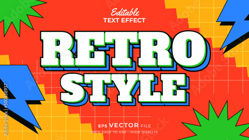 Editable text style effect - summer retro old school cartoon text in groovy style theme