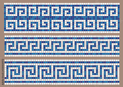 Mosaic stripes, Greek ornaments.