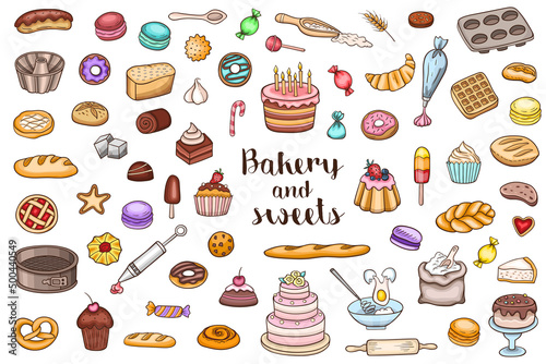Bakery and sweets doodles