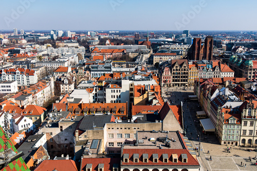 View of Wroclaw center, Poland on sunny day